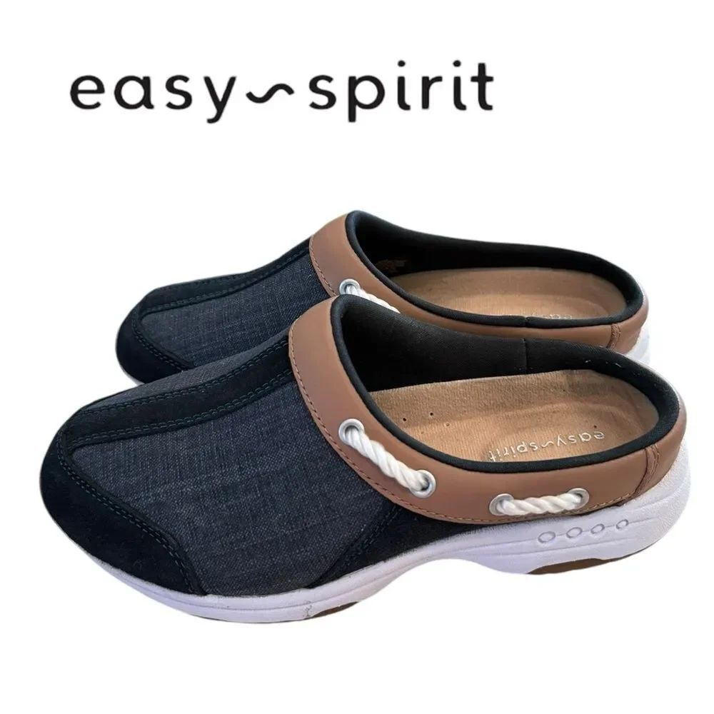 Easy Spirit Travelport 19 Navy Slip-on Women's Sneaker Clogs Mules 6.5